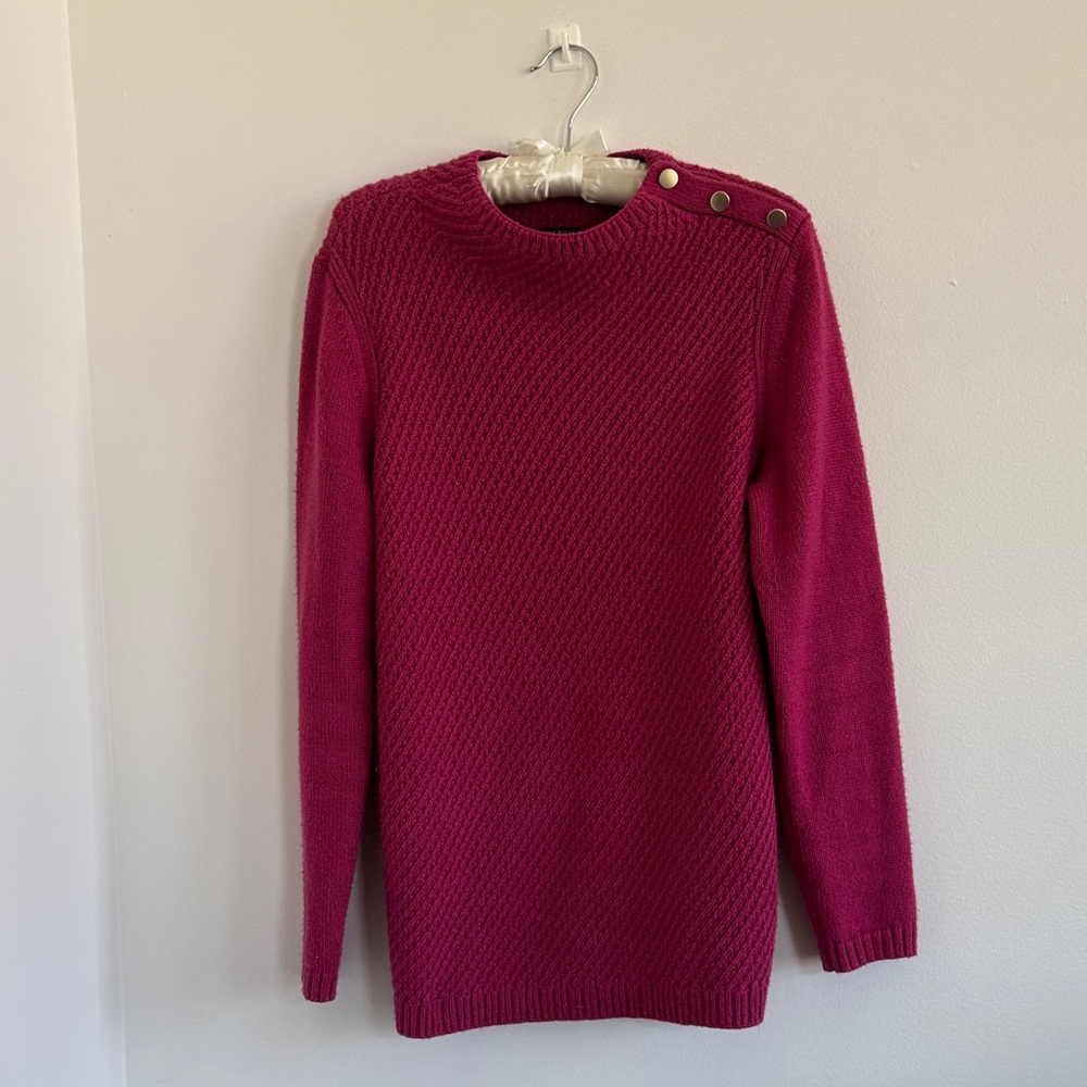 Talbots Warm Pink Sweater with Shoulder Buttons